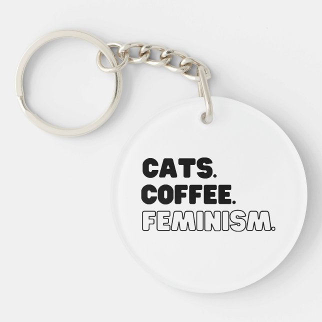 Llavero Café de Gatos Feminismo (Frente)