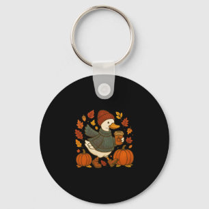 Llavero Café de Otoño Pato Adorable con Especias de Calaba