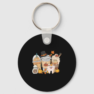 Llavero Café Dientes Caída Dental Calabaza Latte Dentista 