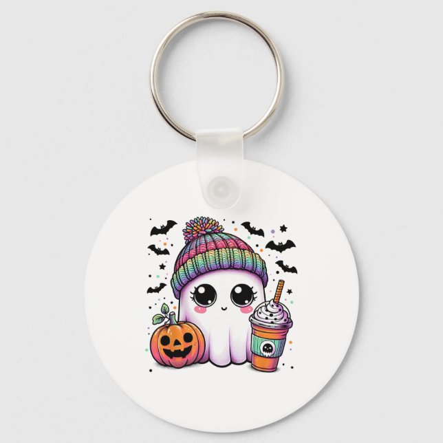 Llavero Café dulce fantasma latte ghost boo Halloween (Anverso)