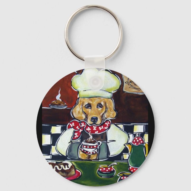 Llavero Café Golden Retriever (Anverso)
