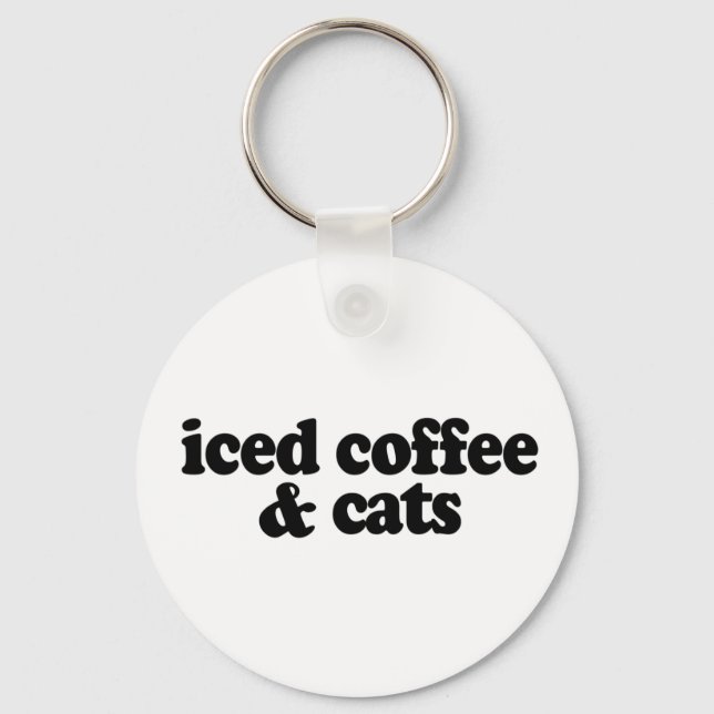 Llavero café helado y gatos (Anverso)