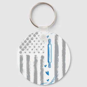 Llavero café horneando- Bandera estadounidense vintage par