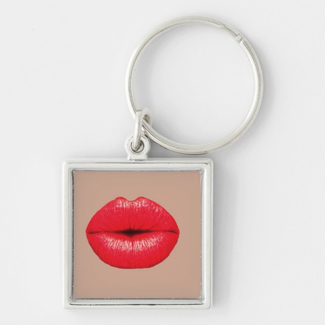 Llavero Café Lips besar arte pop (Frente)