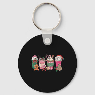 Llavero Café Navidad Pan de Jengibre Rosa Mujeres Latte Ac