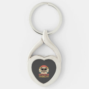 Llavero Café Perros y Pug Retro Chill