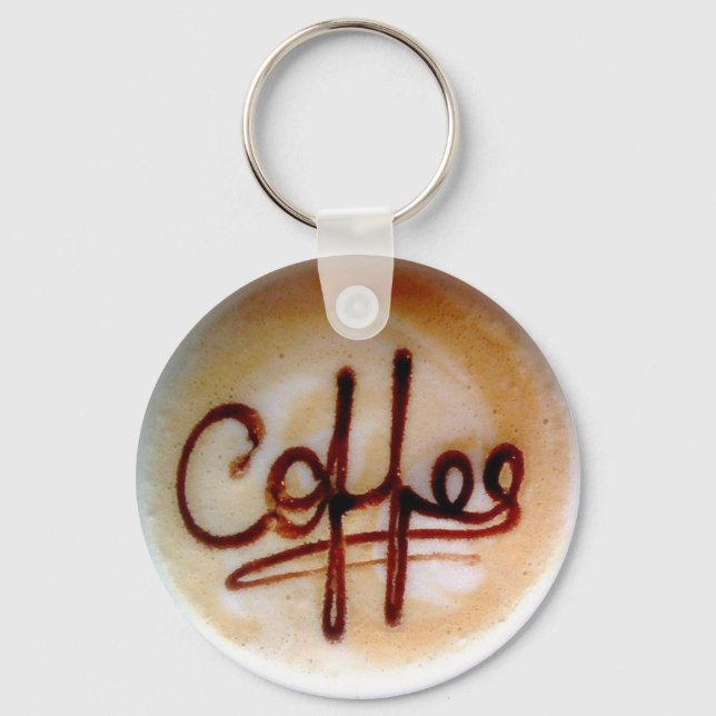 Llavero Café Personalizado Escrito En Espuma (Anverso)
