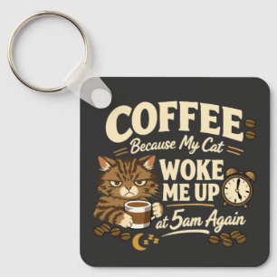 Llavero Café Porque el Gato Me Despertó