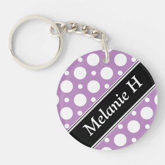 Llavero Cafe Purple Assored Polka Dot Acrílico Keychain