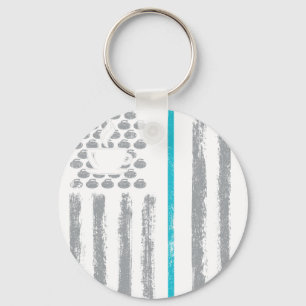 Llavero café rizado - Bandera estadounidense vintage de EE
