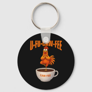 Llavero Café U-fu divertido Yoga Pollo Café Meditación