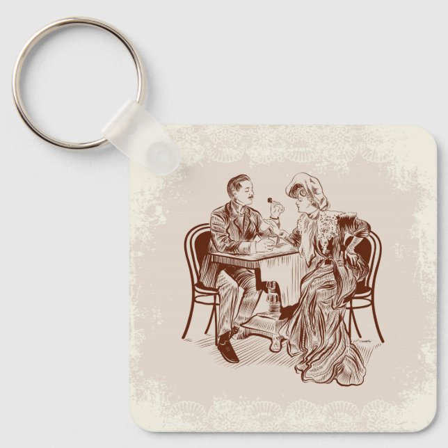 Llavero café y amor (Anverso)