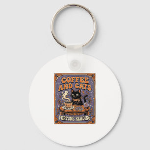 Llavero Café Y Gatos Gato Hojas De Té Café Lectura De La F