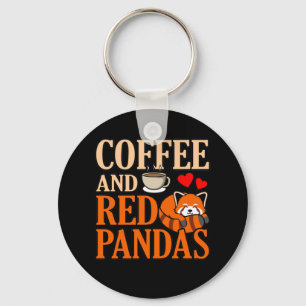 Llavero Café Y Pandas Rojos Cute Mascota Animal Panda Love