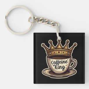 Llavero Caffeine King - Coronado Por El Café