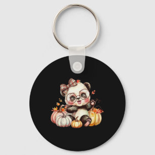 Llavero Caída Calabaza Cute Panda Oso Otoño Thanksgiv