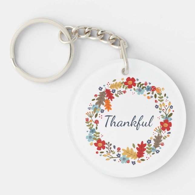 Llavero Caída de Acción de Gracias Hogar Rojo de la Guerra (Frente)