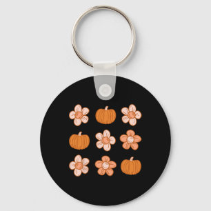 Llavero Caída de Halloween en Retro Groovy Floral de calab