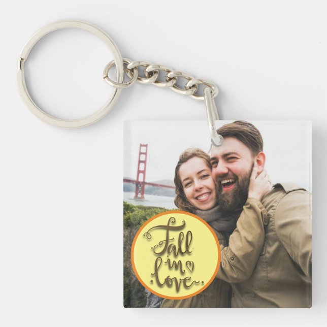 Llavero Caída en amor Fotografía de parejas (Frente)