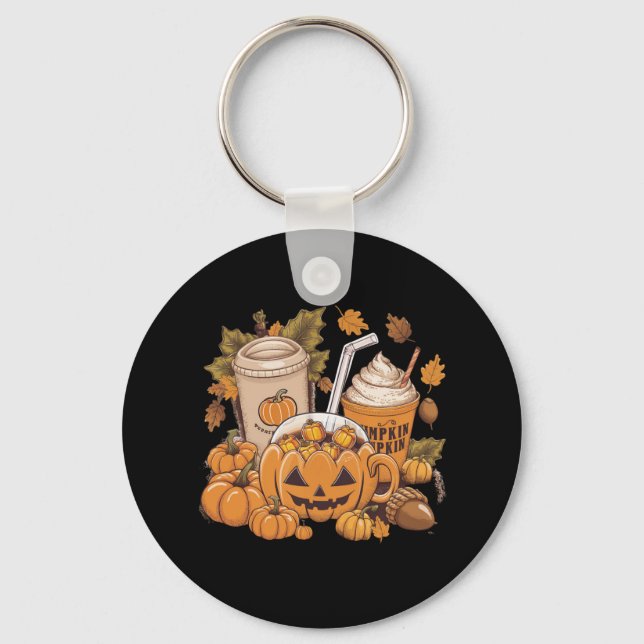 Llavero Caída Familia Halloween Día de Acción de Gracias O (Anverso)