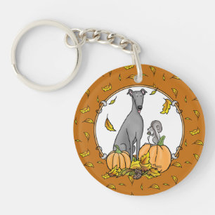 Llavero Caída Greyhound (gris) Calabazas de perro deja div