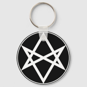 Llavero Caída Unicursal Hexagram White