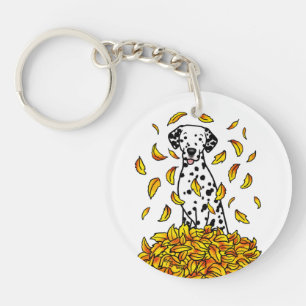 Llavero Caídas Sale de Dalmatian (negro 1) Perro Jugando C