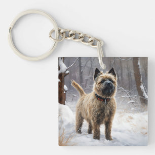 Llavero Cairn Terrier Deja que nieve Navidad