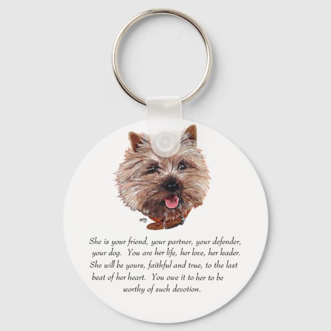 Llavero Cairn Terrier Keepsake - MUJERES (Anverso)