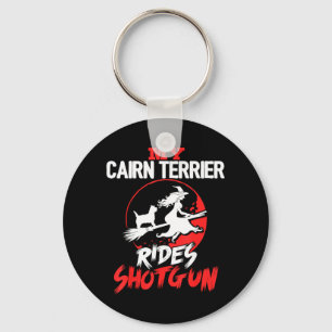 Llavero Cairn Terrier Viaja en Escopeta Halloween Perros H