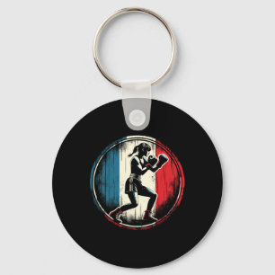 Llavero Caja de bandera de Francia Boxeadora - Kickboxing 
