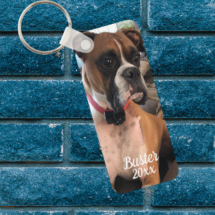 Llavero Caja de Boxer Foto Tipografía Blanca Personalizar
