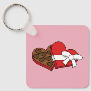 Llavero Caja de chocolate con corazón el día de San Valent