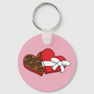 Llavero Caja de chocolate con corazón el día de San Valent