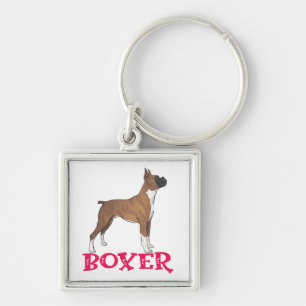 Llavero Caja de perro de dibujos animados adorable Boxer