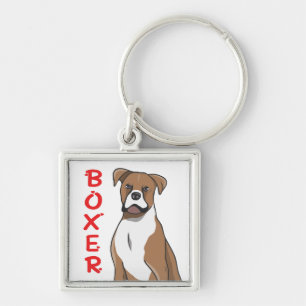 Llavero Caja de perro de dibujos animados adorable Boxer