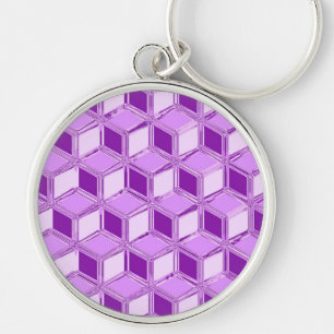 Llavero Cajas 3D de cromo - violeta púrpura