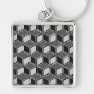 Llavero Cajas cromadas 3-d - gris hematita