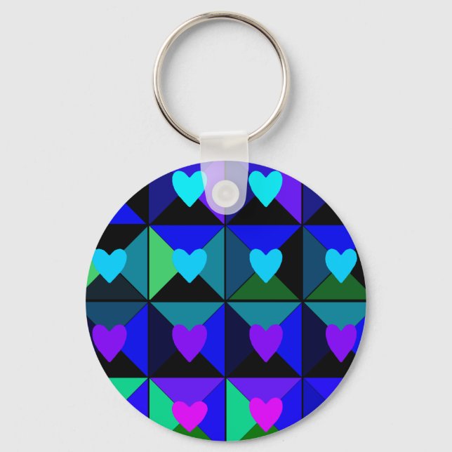 Llavero Cajas de Corazones Azules (Anverso)