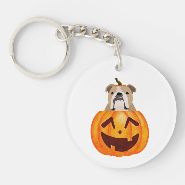 Llavero Calabaza de bulldog (Frente)