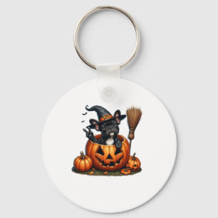 Llavero Calabaza de calabaza de Bulldog francés Halloween 