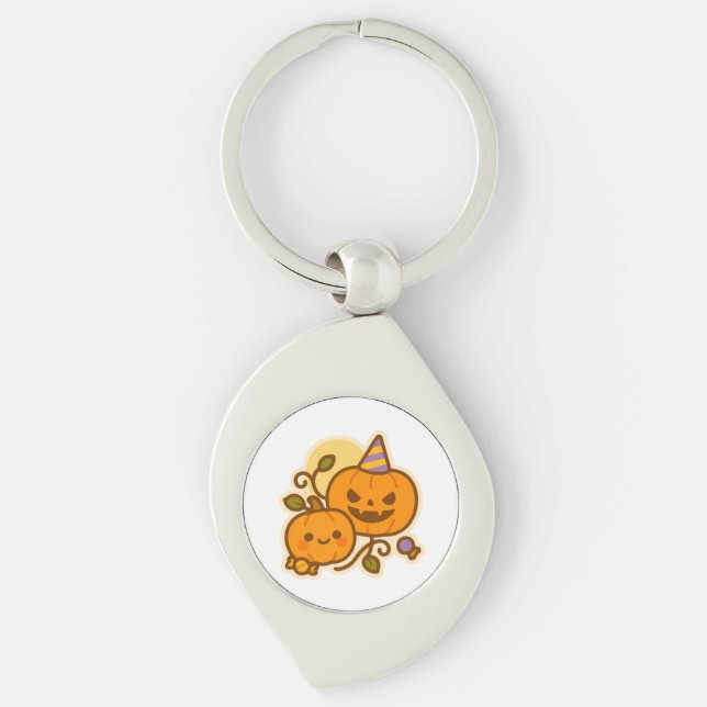 Llavero Calabaza de calabaza - Kawaii Halloween (Anverso)