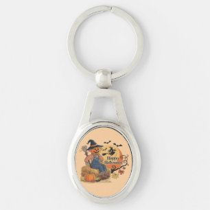 Llavero Calabaza de espantapájaros Halloween Rústica Vibes