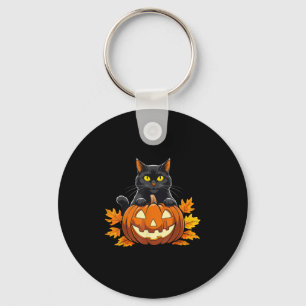 Llavero Calabaza de gato negro lindo disfraz de Halloween