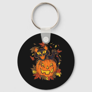 Llavero Calabaza de gato negro vintage Halloween espeluzna