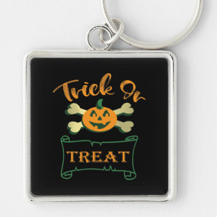 Llavero Calabaza de Halloween con truco o tratar cruces