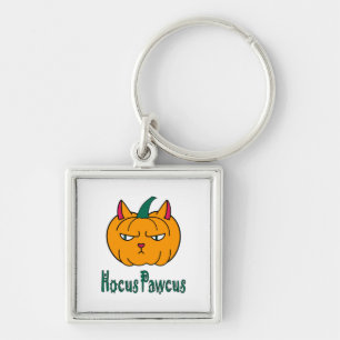 Llavero Calabaza de Halloween de gato jengibre magia Hocus