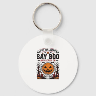 Llavero Calabaza de Halloween Dice Boo Espeluznante Vintag