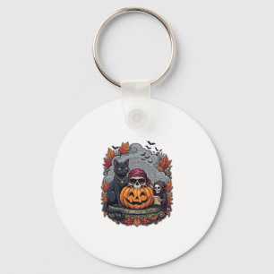 Llavero Calabaza de Halloween Gato Cráneo Segador Otoño Ho