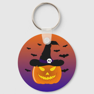 Llavero Calabaza de Halloween Jack o' Lantern Sombrero de